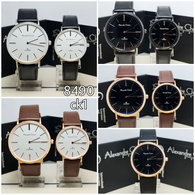 Jam Tangan Couple Tipis Alexandre Christie AC 8490 ORIGINAL BERGARANSI RESMI