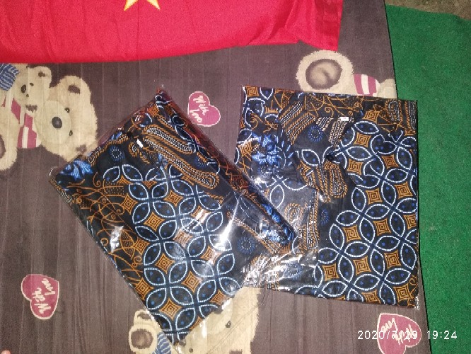 Gamis Batik Seno Biru Syari Muslim