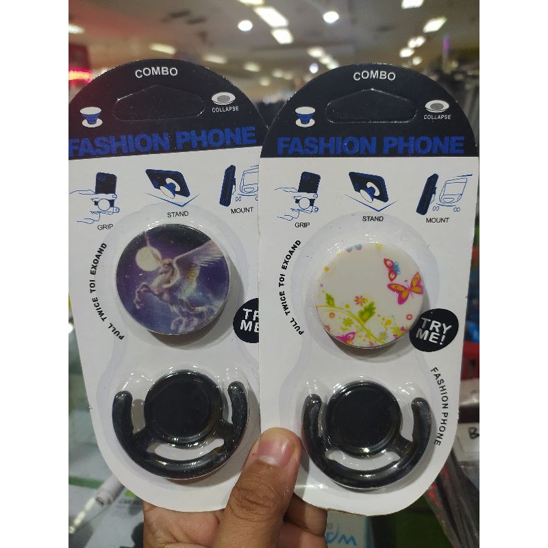 Pop socket Gambar + Hook PopSocket + Stand Home  Murah Meriah