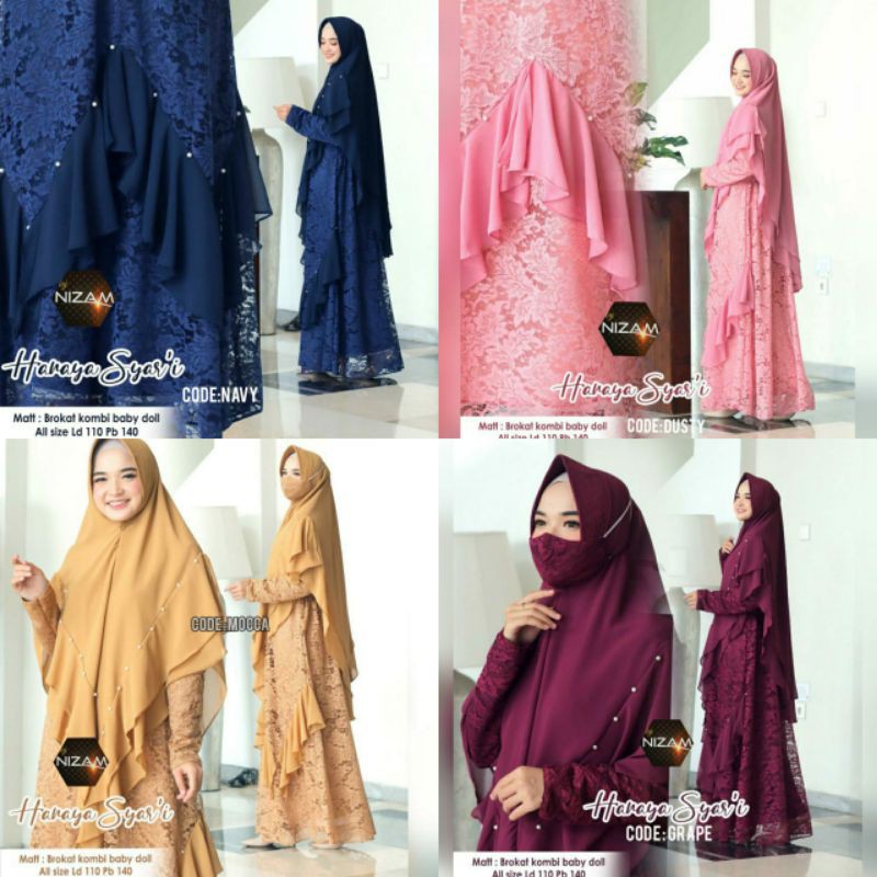 GAMIS BRUKAT CERUTY BABYDOLL HARAYA SYARI BY NIZAM