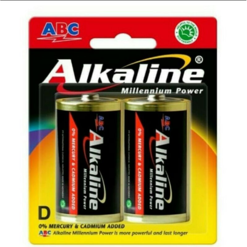 Baterai tipe D Alkaline ABC baterai besar