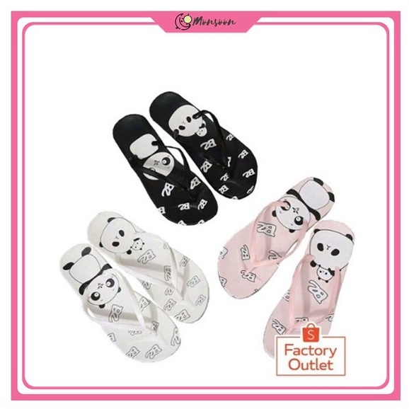 MONSOON - D5018 Sandal Rumah Wanita / Sandal Jepit Motif Panda / Sandal Jepit Wanita