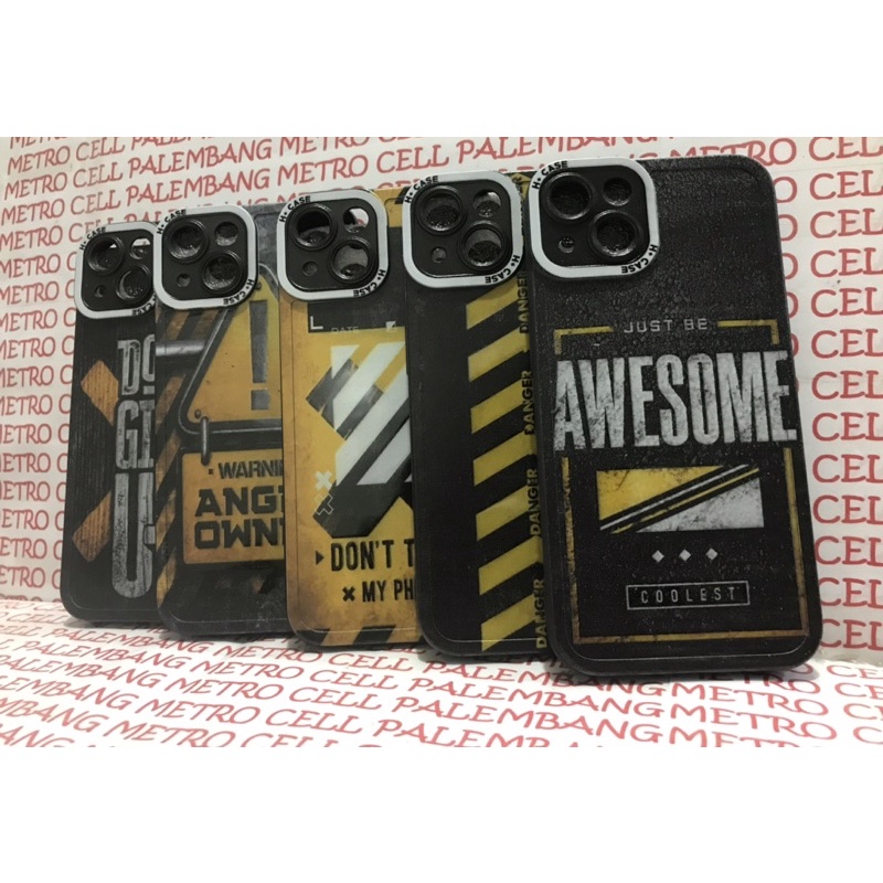 CASE PREMIUM BLACK CAUTION MOTIF PC