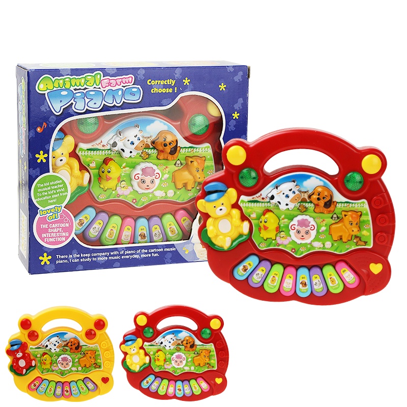 MUSICAL Animal Farm Piano Toy mainan piano anak I Mainan Edukasi Anak Animal Farm Piano Lampu dan Musik