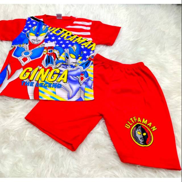 SETELAN BAJU  ANAK  LAKI  LAKI  USIA 1 5 TAHUN  GAMBAR ULTRAMAN 