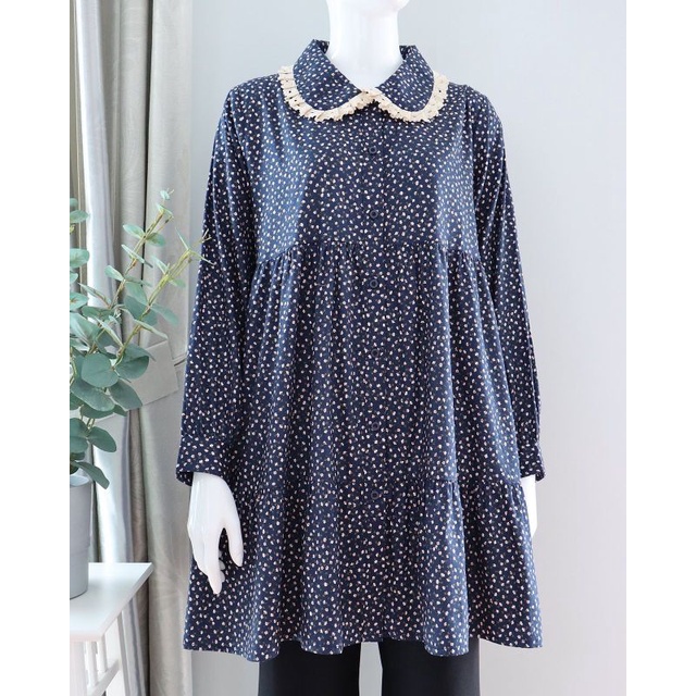 blouse motif wanita ORI by disiko exclusive ijo botol navy cream kemeja cantik cewek new m l xl baru