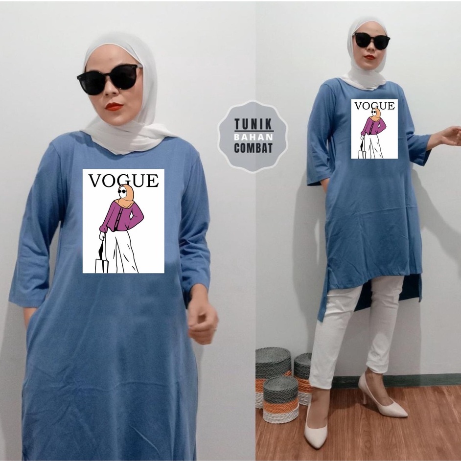 Tunik Long Back VOGUE HIJAB/Tunik Pinguin/Tunik Wanita Terbaru/Tunik Combad