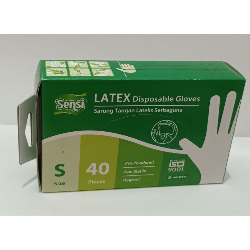 Handscoon / Sensi Latex Disposible Gloves isi 40 pcs