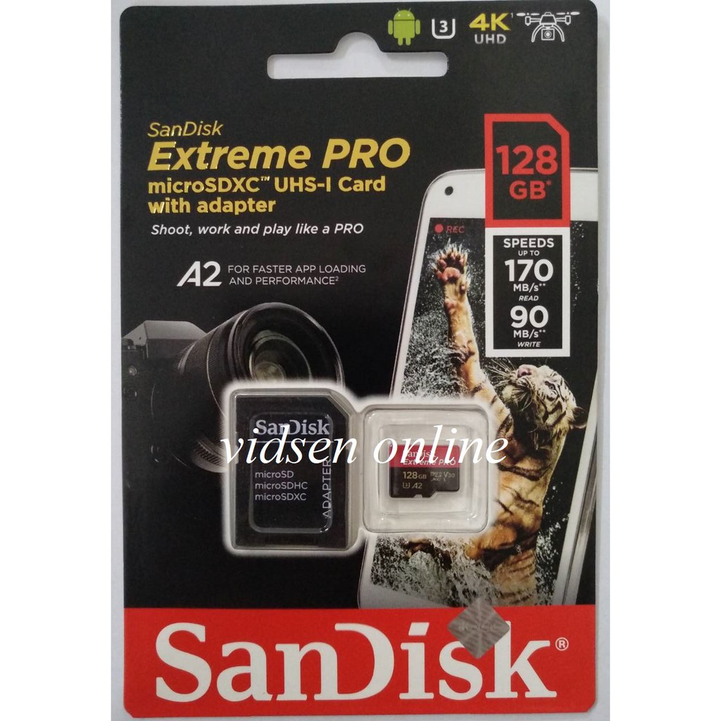 Sandisk Extreme Pro A2 Micro Sd / Microsd Card 128Gb Up To 170Mbps