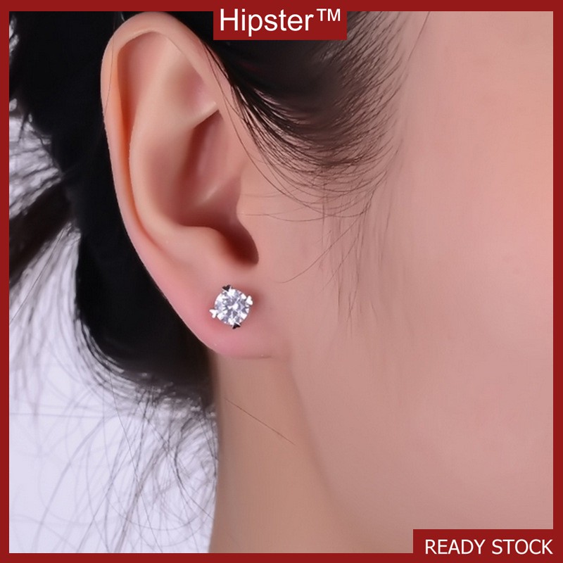 Anting Bentuk Hati Warna Silver