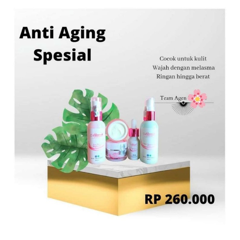 MARWAH DIAMOND AGING SPECIAL+SERUM+ FREE VOUCHER NIGHT CREM CLINIC LABEL BIRU
