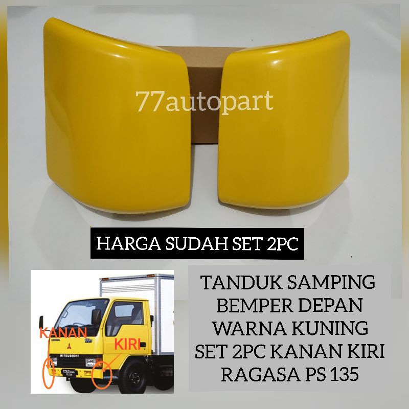 Tanduk bemper depan colt diesel ps135 ragasa set 2pc kanan kiri kuning