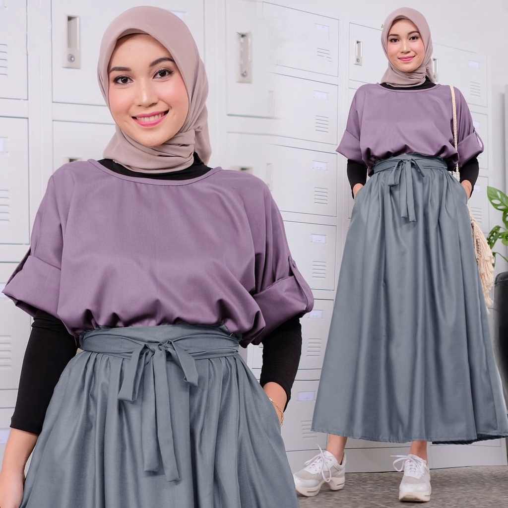 Kejora Set 3in1 Setelan Baju Muslim OOTD Remaja Wanita Muslimah Fashion Terlaris / Baju Setelan Rok 