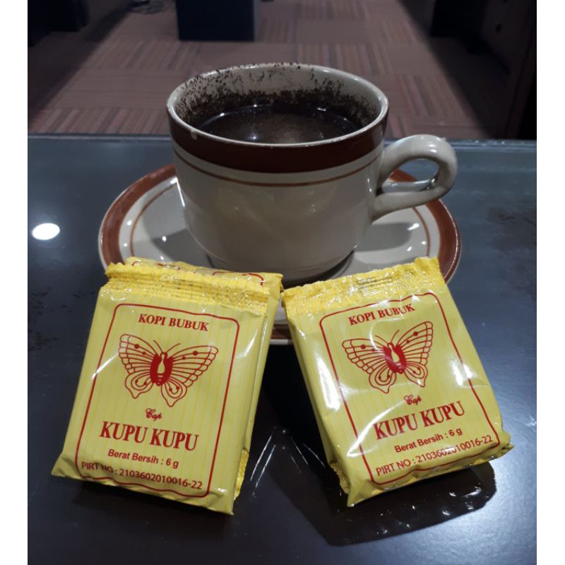 

Kopi BUBUK HITAM cap KUPU KUPU asli khas lebak Banten 1 Pack isi 20 Pcs 100% ORIGINAL