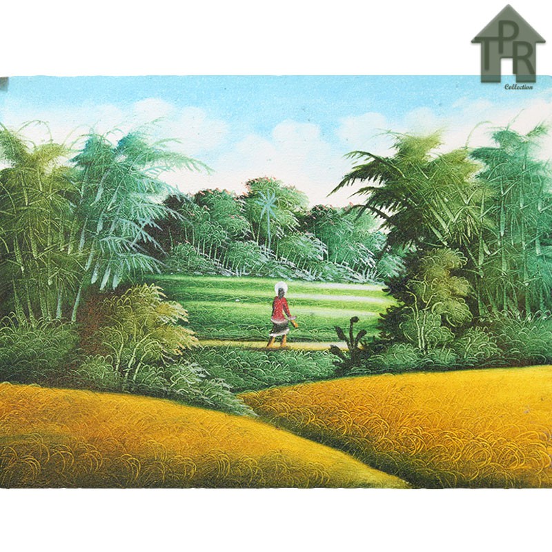 Lukisan Tangan - Panen Raya Naturalist Landscape 40x30cm.