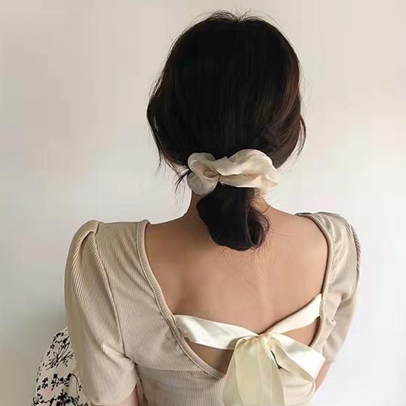 Scrunchie Rambut Satin Untuk Wanita Aksesoris Rambut - Cepol Rambut