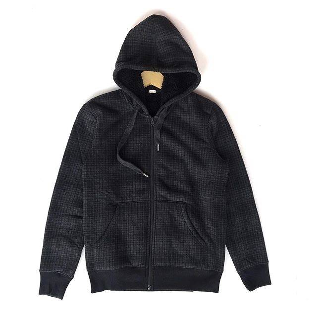 Zip Hoodie GU Sherpa + uniqlo tartan
