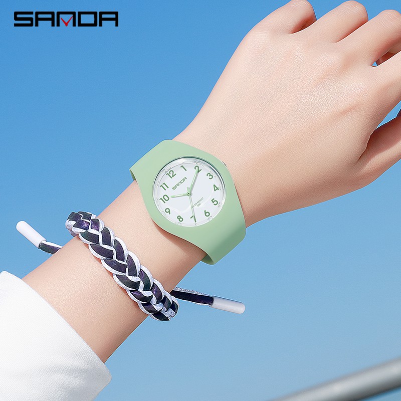 SANDA 6056 Jam Tangan Wanita Analog Jelly Series Tali Silicone WATCHKITE WKOS