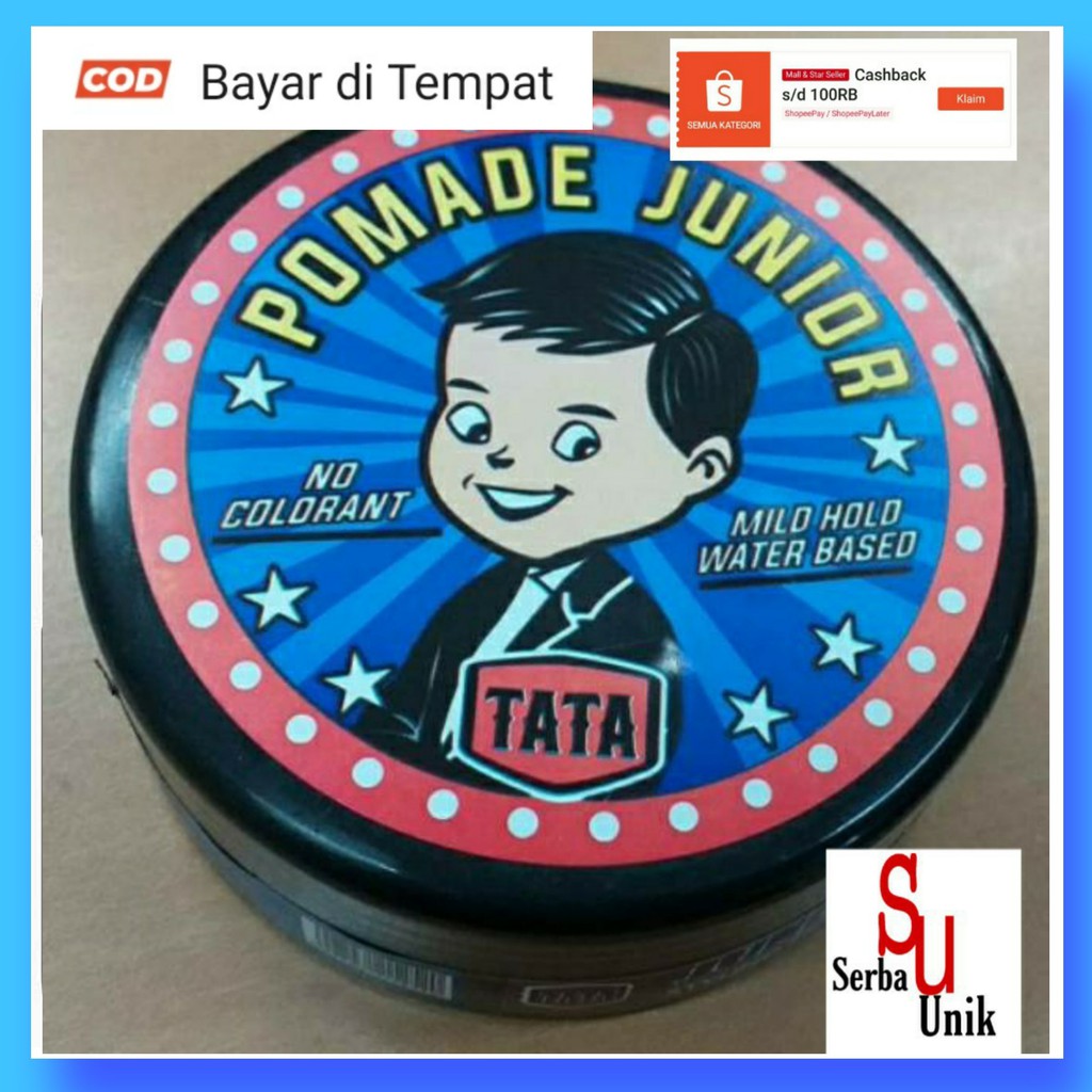 TATA POMADE JUNIOR NO COLORANT MILD HOLD WATER BASED 75gr