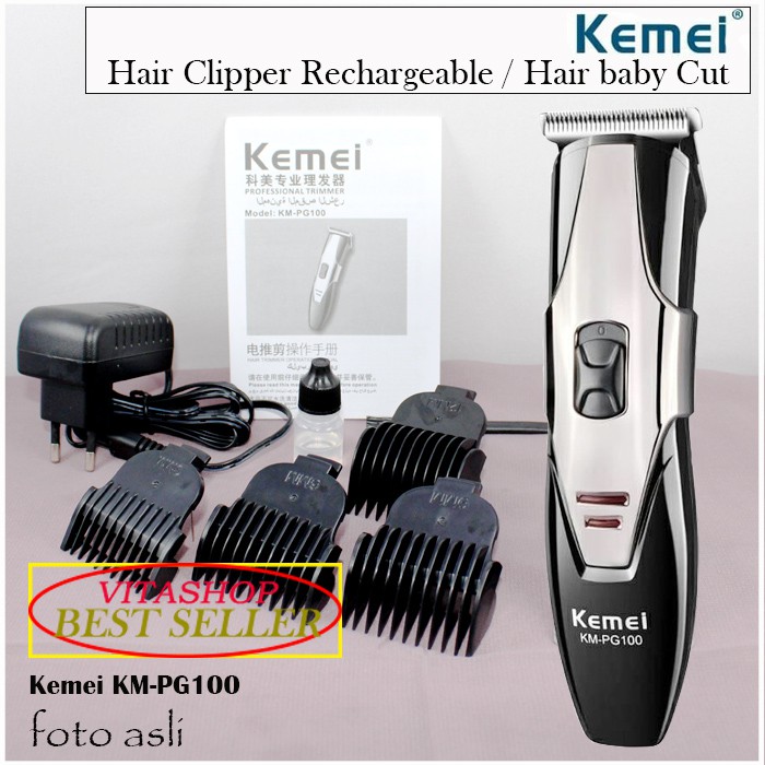 Alat Cukur Rambut Kemei KM-PG 100 Hair Clipper Mesin Potong Dan Pangkas Barbershop Cukuran Cas