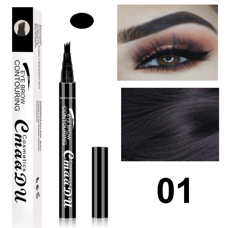 CMAADU EYEBROW CONTOURING Pencil 4 Tip Liquid Brow Tattoo Makeup Waterproof Long lasting Cosmetic Eyebrow