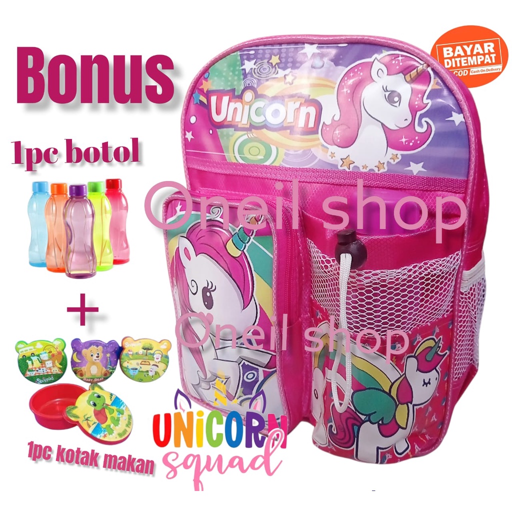 BISA COD / BAYAR DI TEMPAT / TAS RANSEL/ BONUS BOTOL / BONUS KOTAK MAKAN /TAS ANAK SEKOLAH/ TAS KARAKTER ANAK LAKI LAKI / PEREMPUAN /TK /PAUD/ TAS NGAJI /TAS ULANG TAHUN