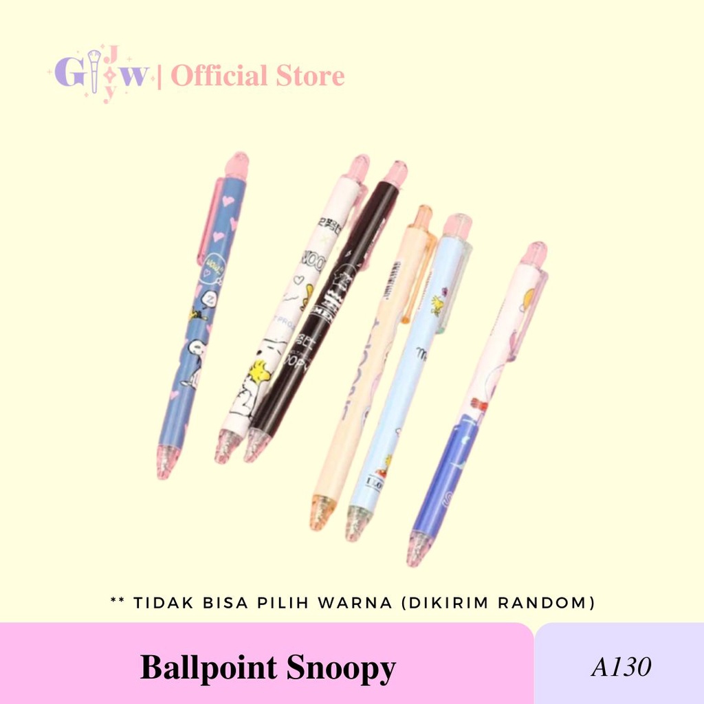 A130 BALLPOINT SNOOPY disney pulpen tinta biru hitam lucu imut atk alat tulis kantor buku pensil penghapus tipe tip x spidol highlighter surat remaja kertas menggambar sekolah perlengkapan cute murah penggaris aksesories aksesoris stationery plastik