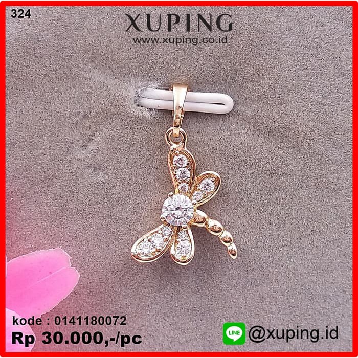 XUPING LIONTIN MOTIF CAPUNG EMAS ZIRCON 0141180072