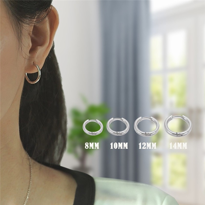 [ACKER] Anting Telinga Bulat Titanium Desain Sederhana Untuk Wanita