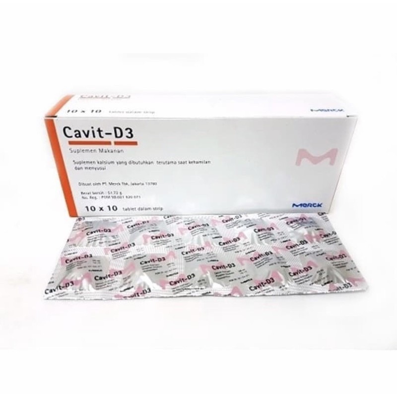 Cavit D3 strip 10 tablet ( Calcium &amp; Vit D3 memelihara kesehatan tulang )