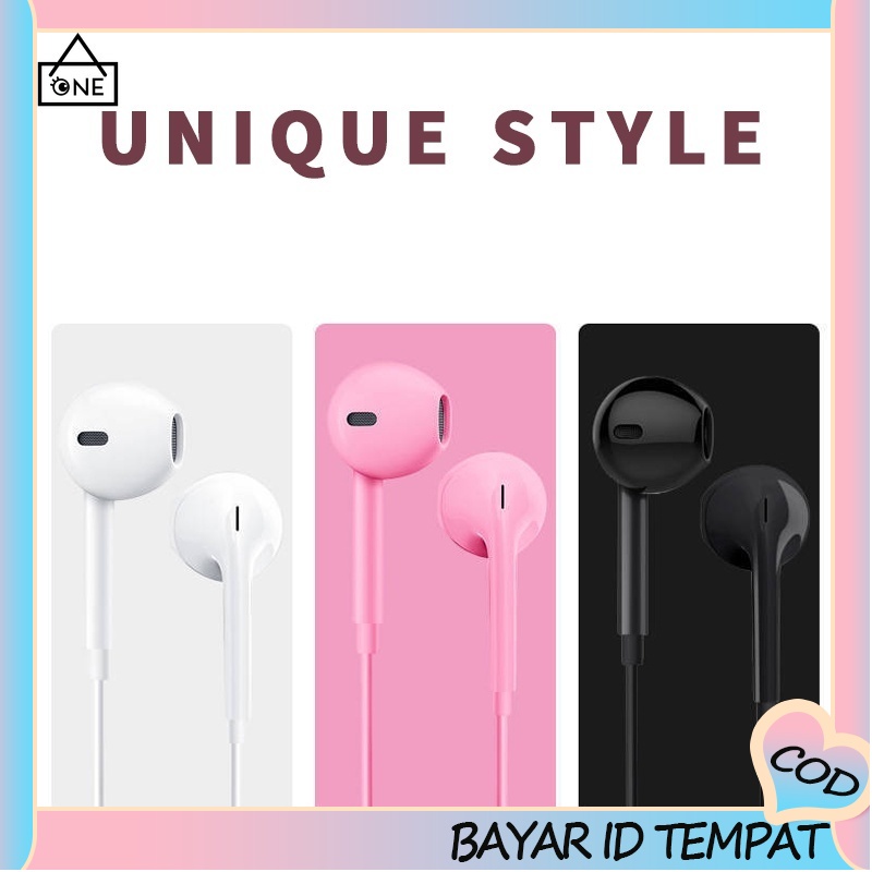 COD❤Kabel Asli U19 Macaron Warna Headphone Berkualitas Baik 3.5mm HIFI Headset  A one