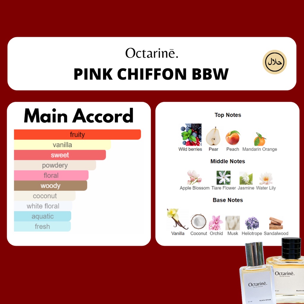 Octarine - Parfum Wanita Tahan Lama Aroma Manis Fresh Vanilla Inspired By BBW Pink Chiffon | Parfume Farfum Perfume Bath Body Works Minyak Wangi Cewek Cowok Murah Original