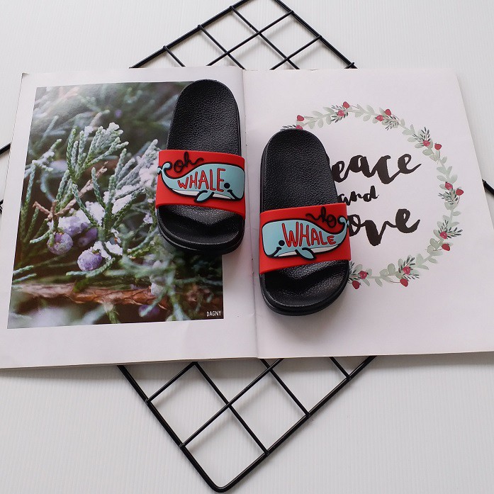 HappyOliver SUPER PROMO!! SANDAL WHALE Sandal selop karet lucu anak, Sandal anak dino lucu