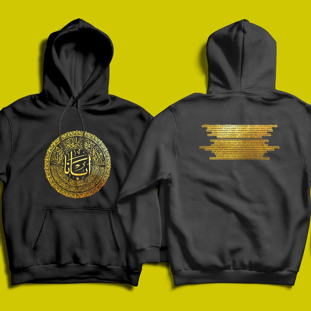 SWEATER HODDIE ROHANI KALIGRAFI DOA BAPA KAMI