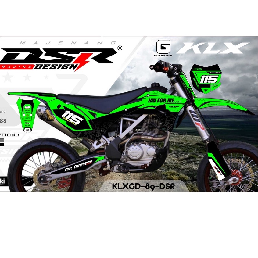 DECAL STICKER MOTOR KLX GORDON/ TIPE DESAIN NO 89