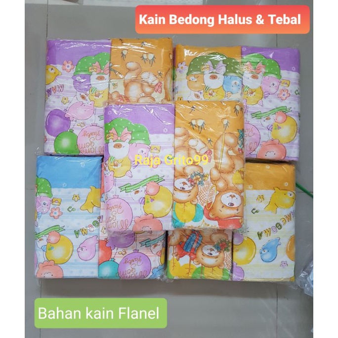 1/2 Lusin Bedong Premium super jumbo Real 90x90 / Kain Gedong bayi / Flanel katun Halus Motif (isi 6pcs)