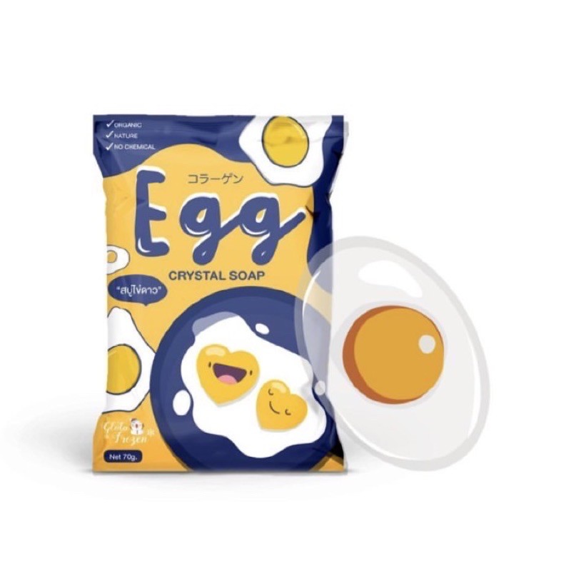 EGG CRYSTAL SOAP BY GLUTAFROZEN - EGG SOAP / SABUN TELUR PEMUTIH WAJAH & BADAN ORIGINAL THAILAND