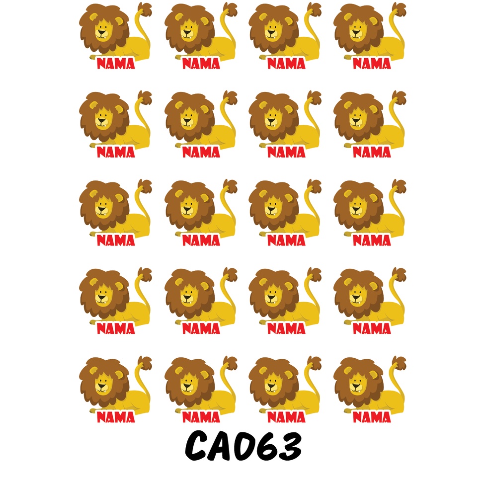 

Sticker Nama Cutting Label Waterproof Tahan Air Lion C (CA063)