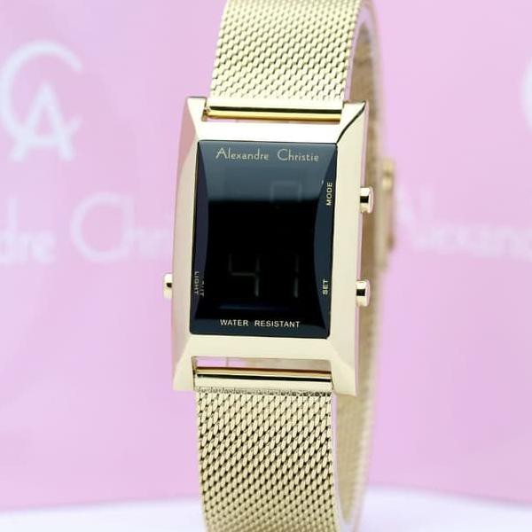 Jam Tangan Wanita Alexandre Christie 9225 Original LED Digital 2 Warna unisex