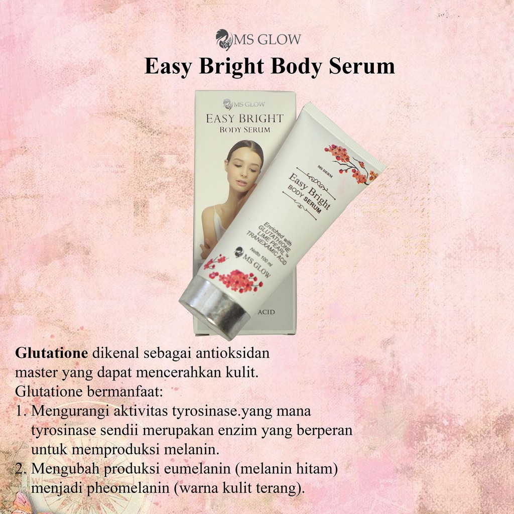 MS Glow Easy Bright Body Serum /  Krim Pemutih Wajah / Sabun Muka / Krim Pencerah Wajah / Pembersih