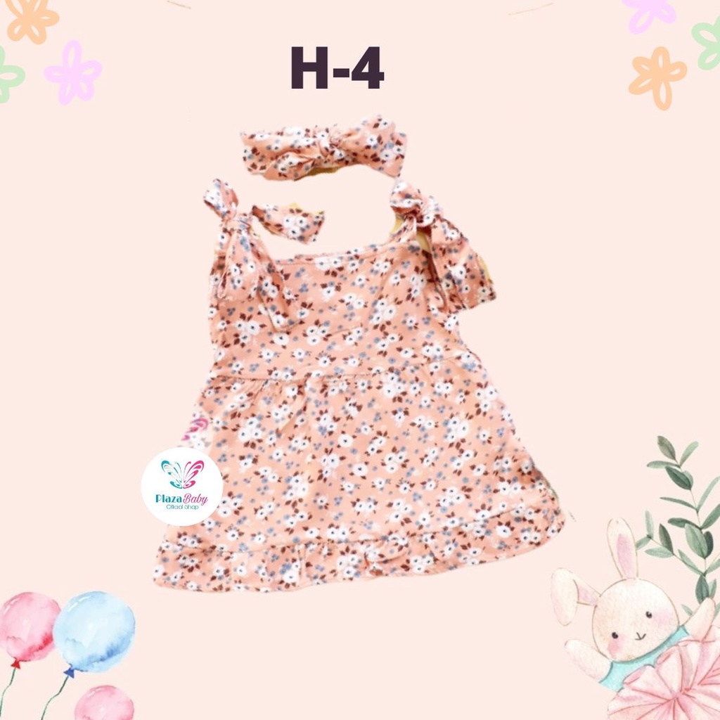Plazababyku BBB DRESS MAUREEN dress anak perempuan bayi motif bunga lucu free headband