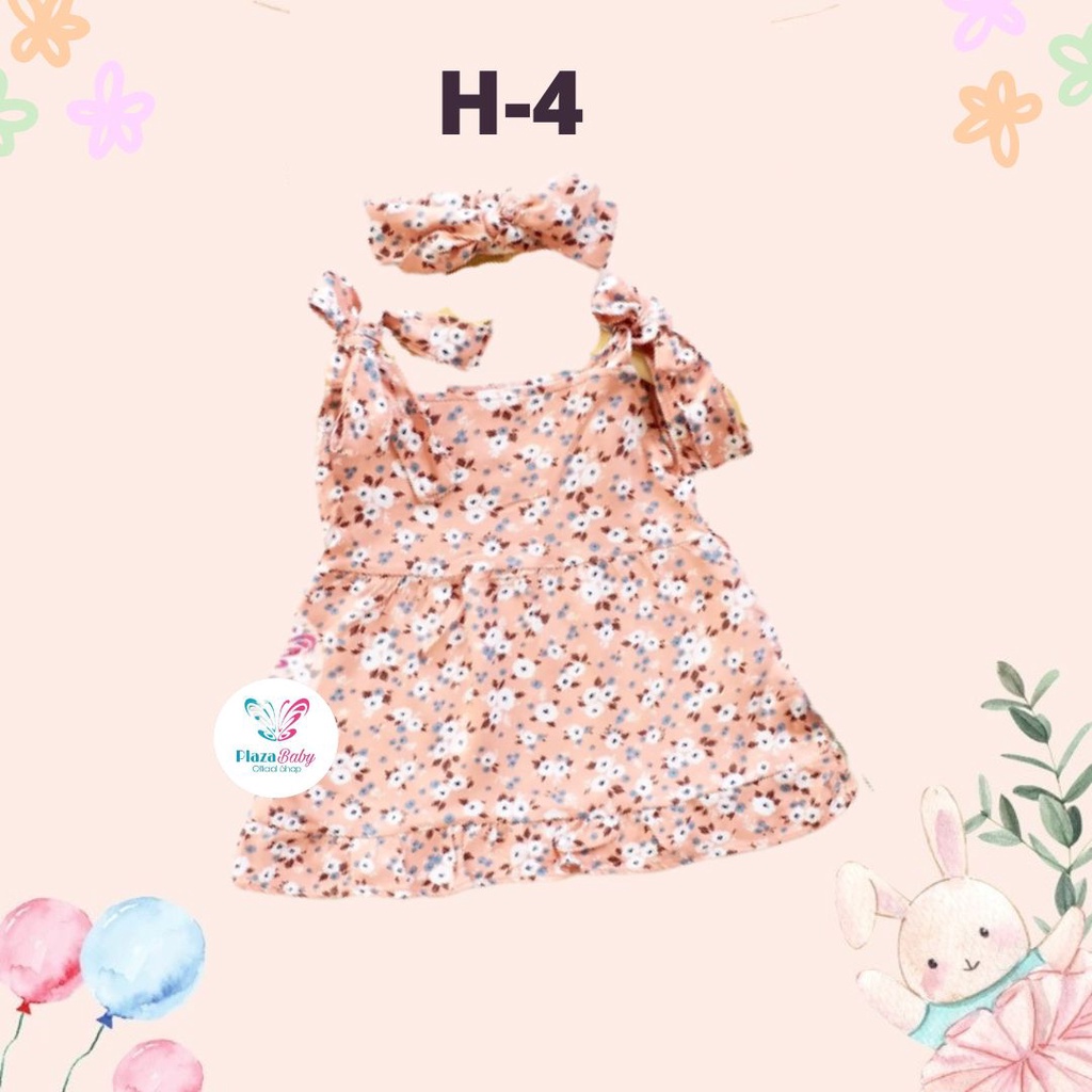 Plazababyku BBB DRESS MAUREEN dress anak perempuan bayi motif bunga lucu free headband