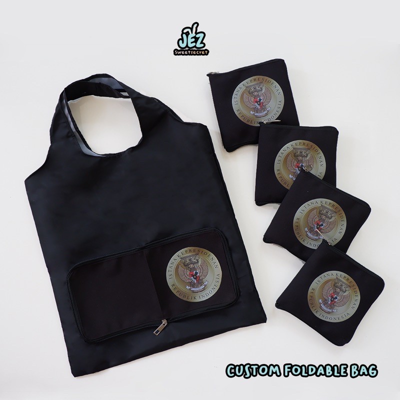 TAS LIPAT CUSTOM LOGO / FOLDABLE BAG / TAS SOVENIR / TAS BELANJA / SHOPPING BAG / GROCERY BAG LOGO