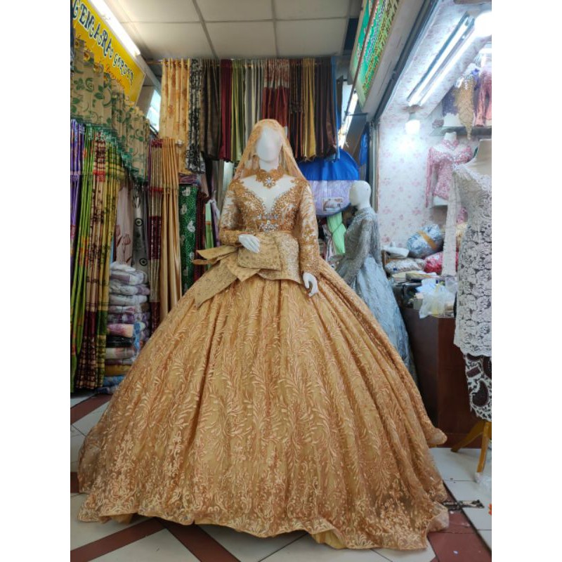 GAUN PENGANTIN BARBIE BEREKOR MODERN//GAUN PENGANTIN MEWAH//BAJU