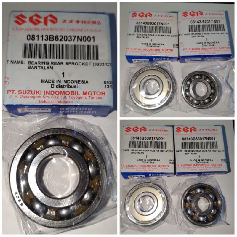 Bearing Klaher Roda Depan Belakang Gir Satria Fu Original SGP 6301/6201/6203