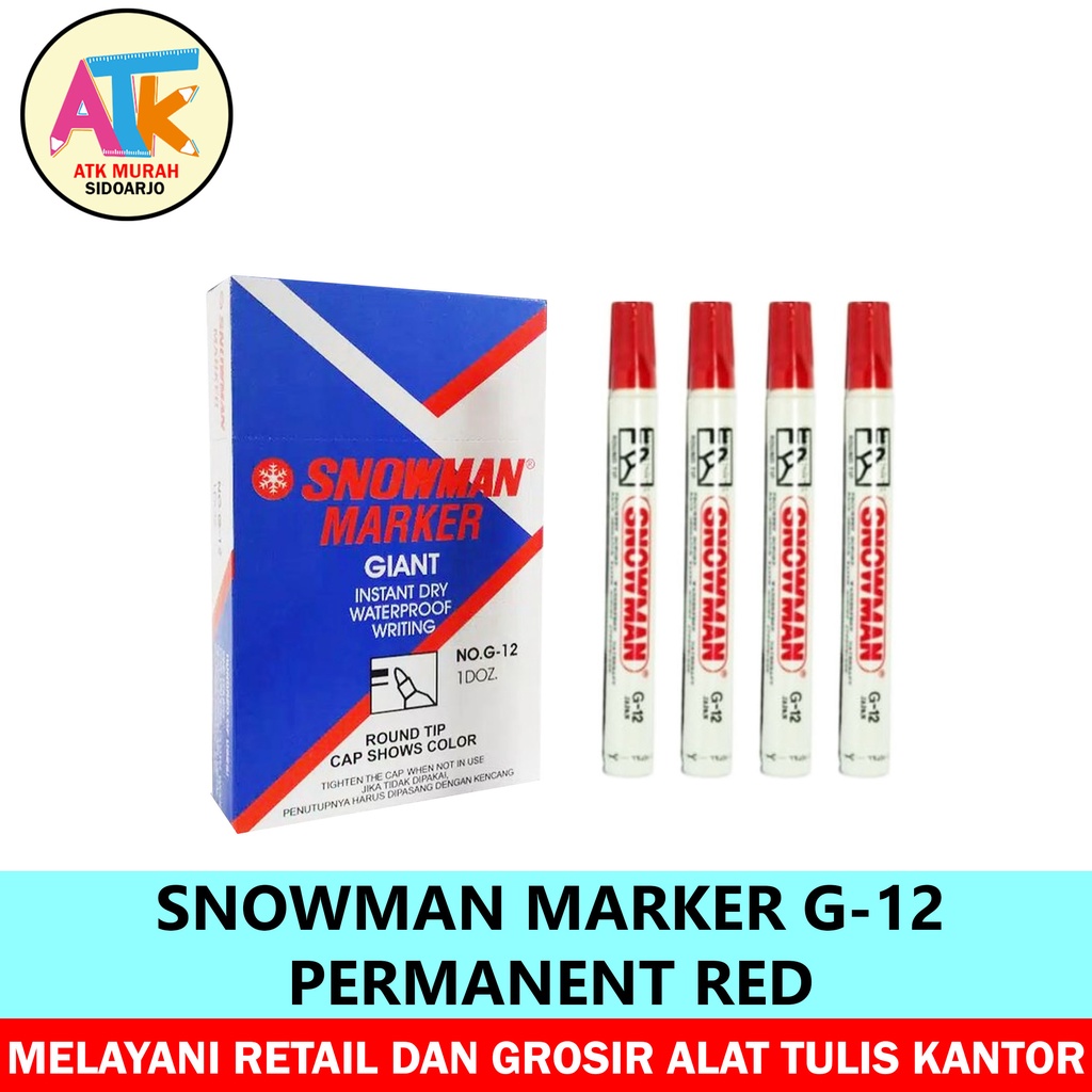 

Spidol Snowman G12 Permanent Red