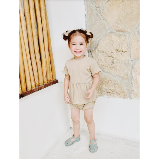 Labu Kids - Ruffle Set | Set Baju Bayi Ruffle Dress Baju Anak Bayi Balita Lucu Terusan Perempuan Cewe Baby Girl