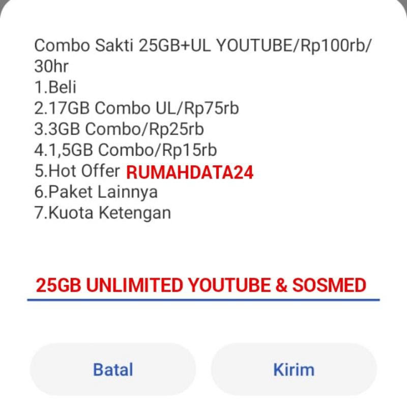 Kartu Sakti Combo 25gb Unlimited Youtube Shopee Indonesia