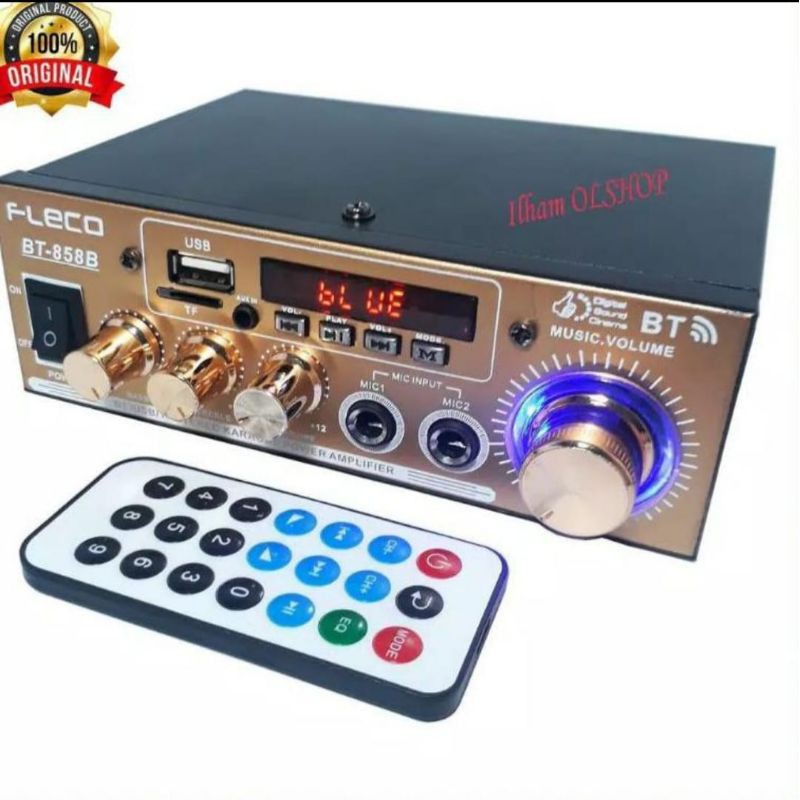 Power Amplifier Fleco BT858B Wireless Digital Amplifier Karaoke Bluetooth