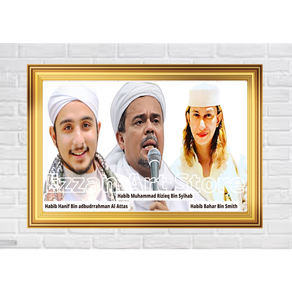POSTER POTO + BINGKAI HABIB RIZIEQ / POSER HABIB HANIF / POSTER HABIB BAHAR / POSTER NAHDLATUL ULAMA
